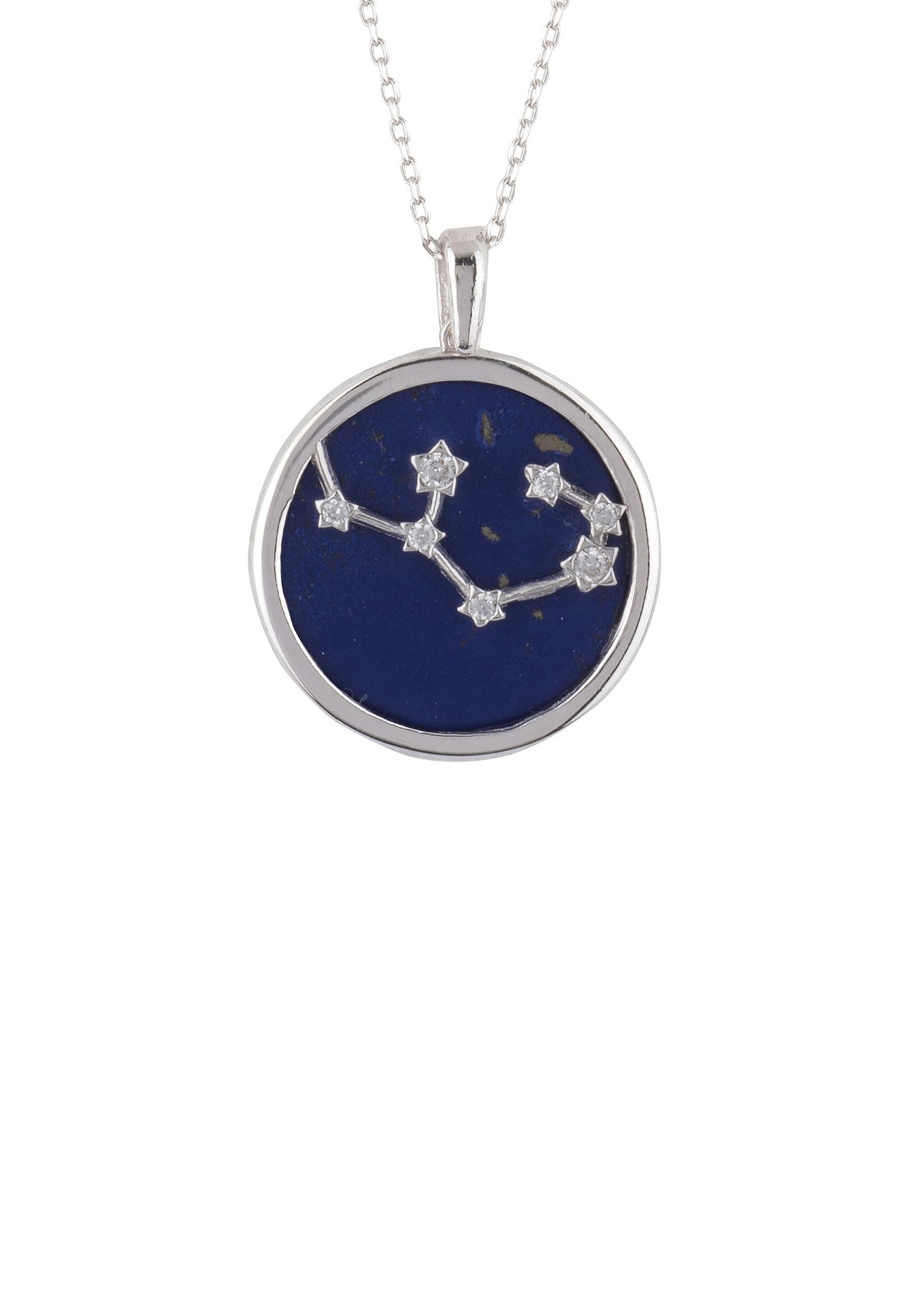 Sagittarius - Necklace - 925 sterling silver - lapis lazuli with white zirconia