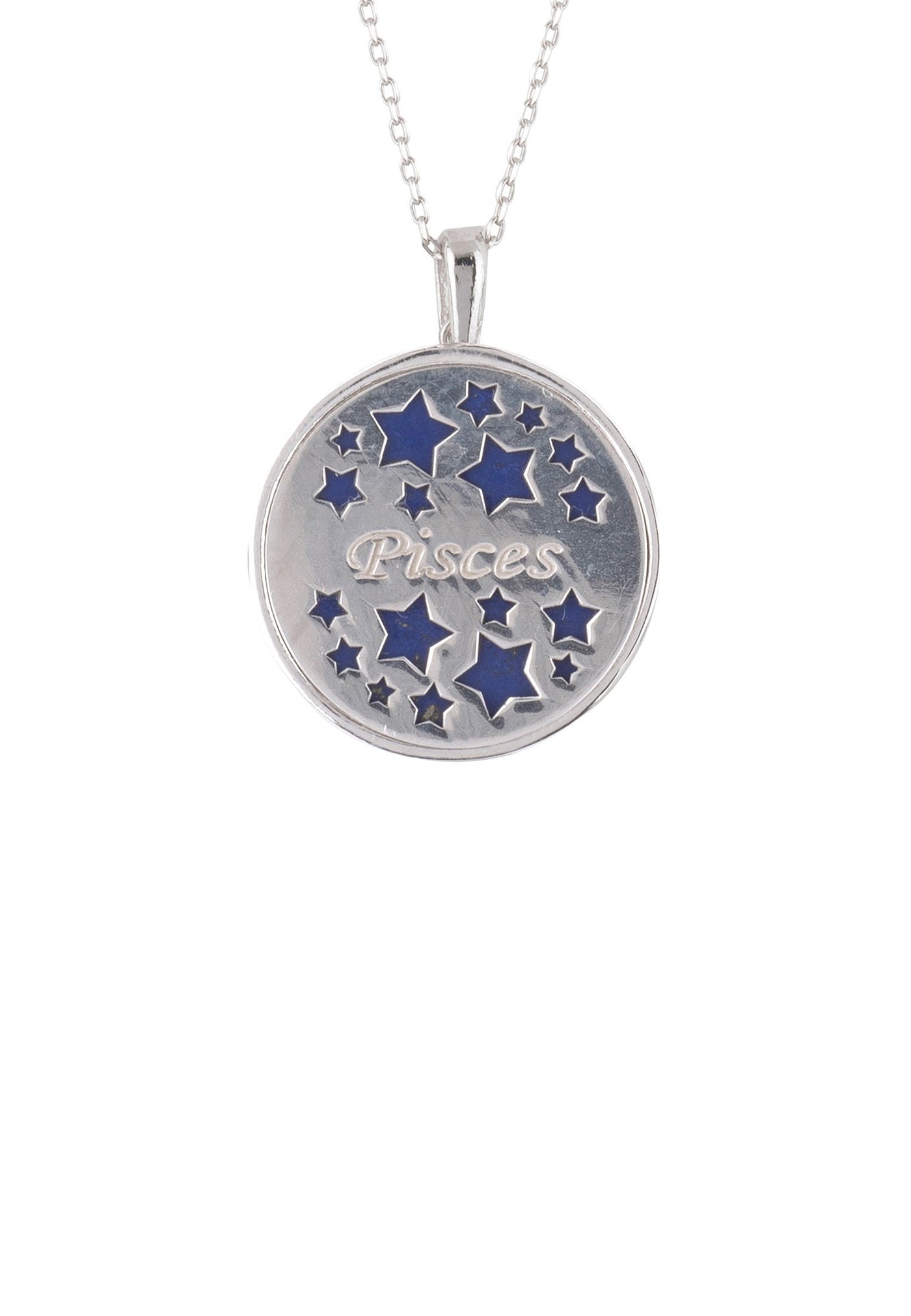 Piscis - collar - plata de ley 925 - lapislázuli con circonita blanca