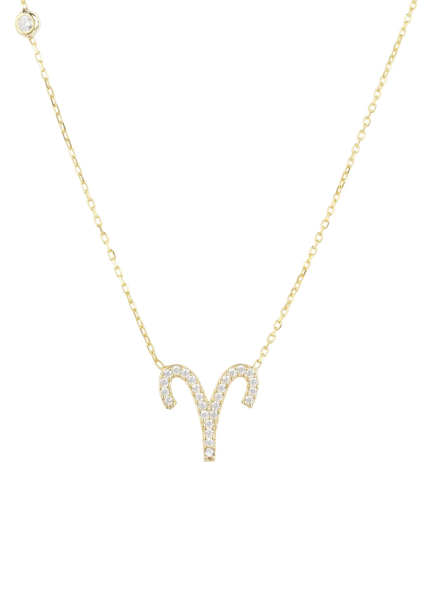 Aries - collar - chapado en oro de 22 quilates - circonitas